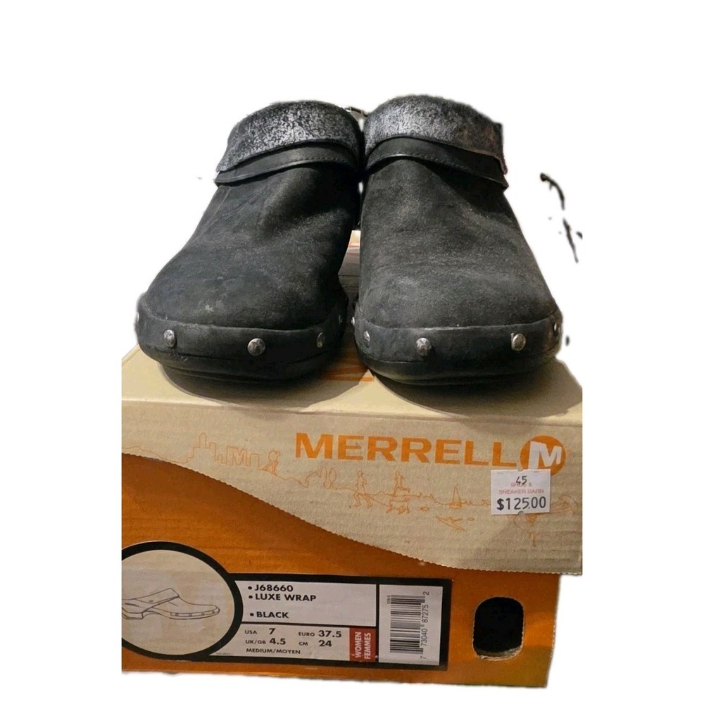 Merrell Luxe Wrap Clogs Women's 7 Leather Comfort Minimalist Casual